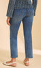 Indigo wash cropped straight-leg jeans with studded heart side detail