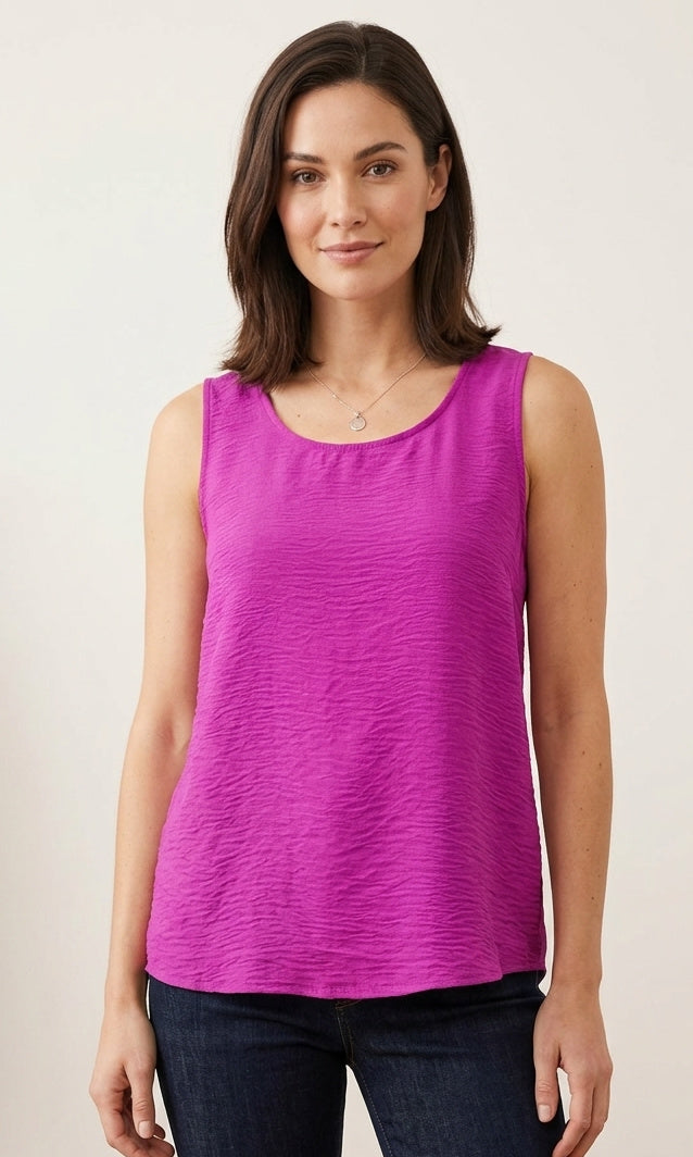 Textured Sleeveless Scoop Neck Top