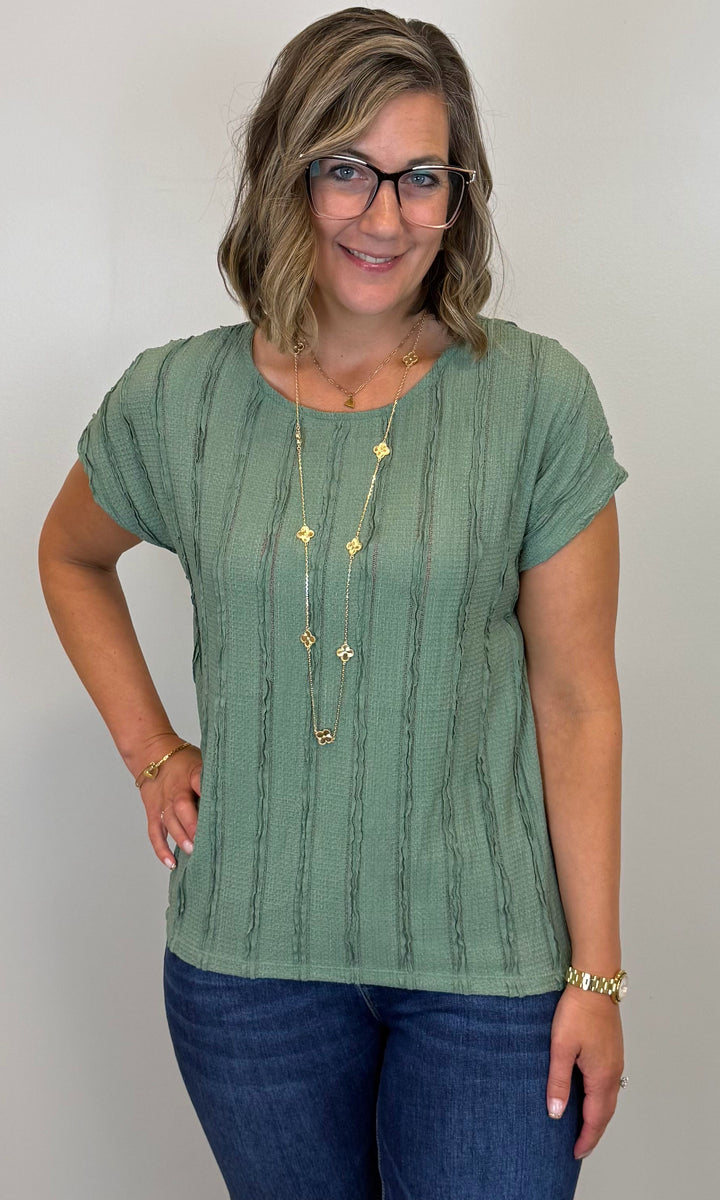 Textured Stripe Knit Top