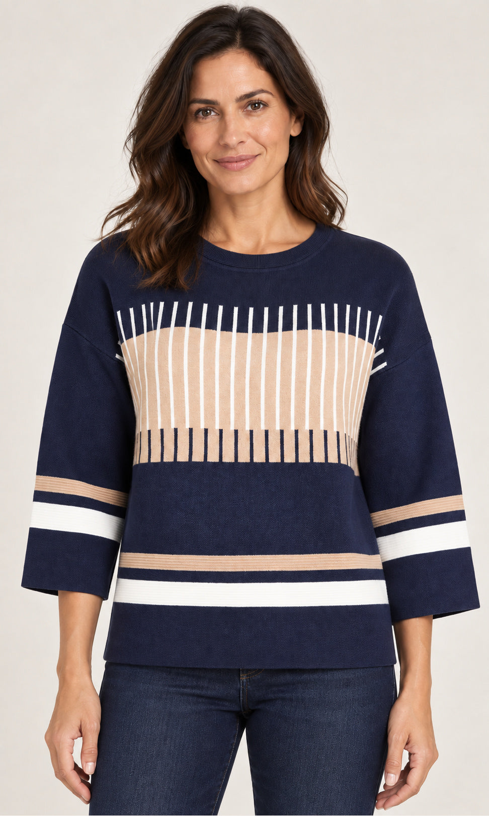 Geometric Stripe Sweater