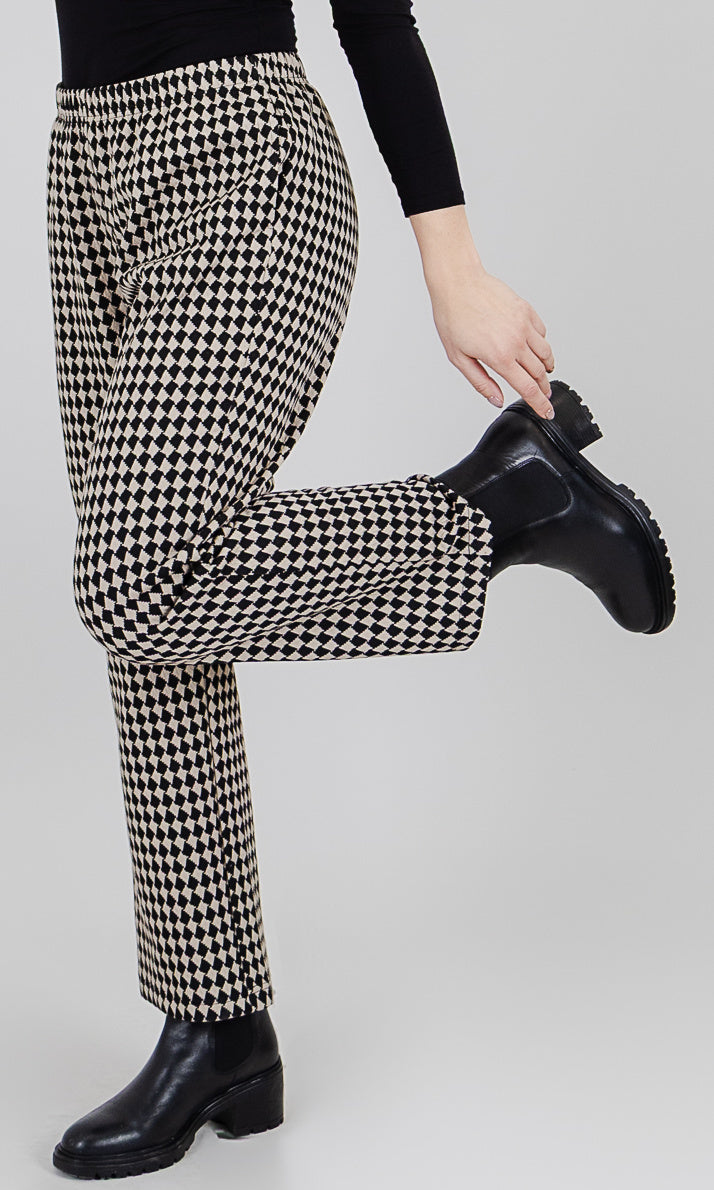 Geometric Print Slim Leg Pants
