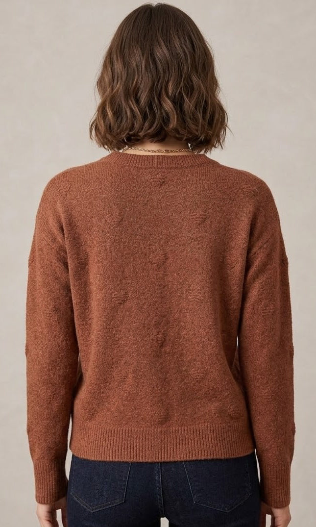 Textured Crew Neck Sweater