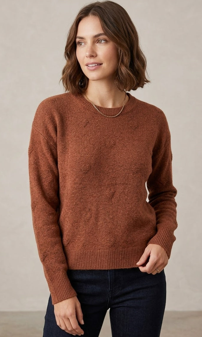 Textured Crew Neck Sweater