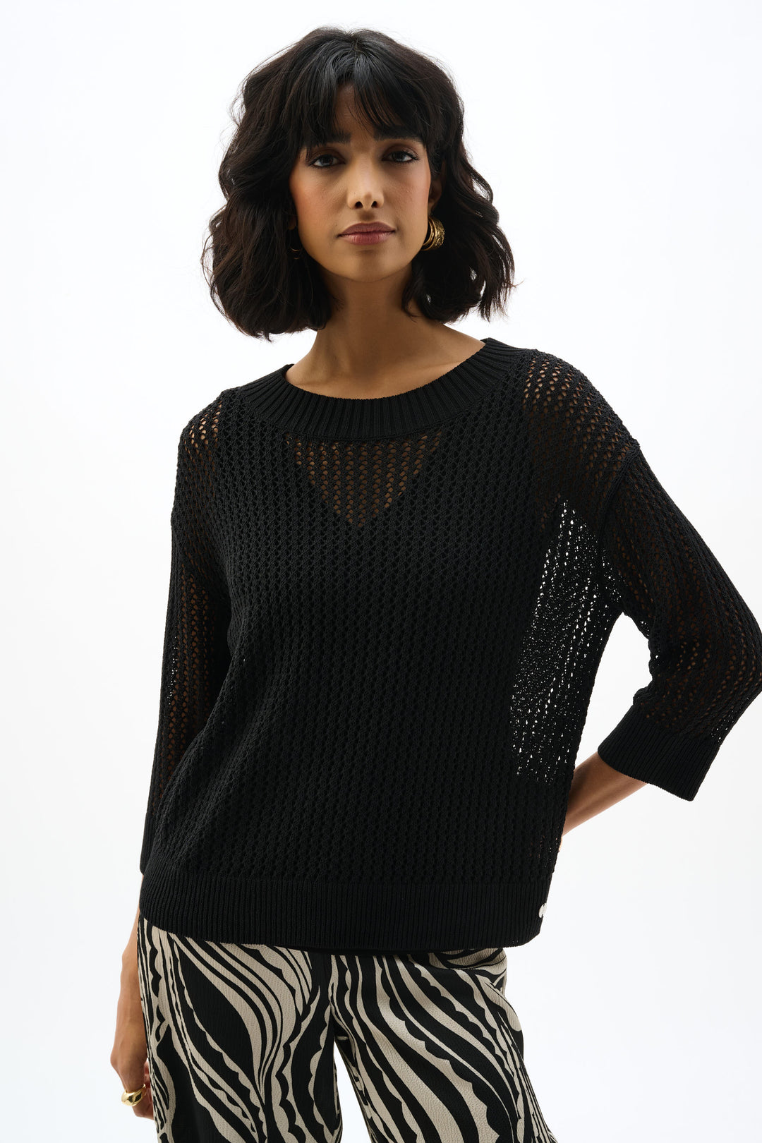 Ribkoff Open Knit Pullover Sweater