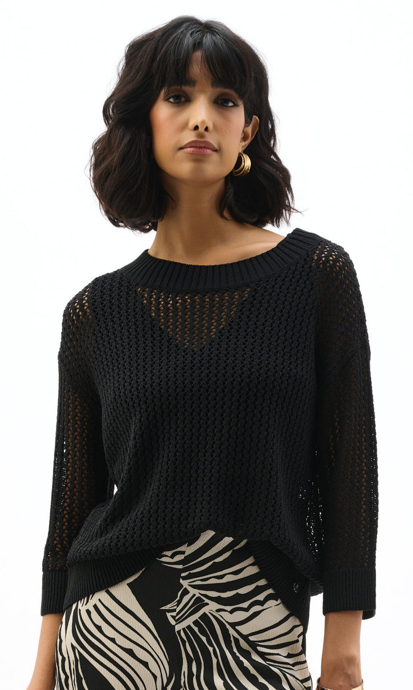 Ribkoff Open Knit Pullover Sweater