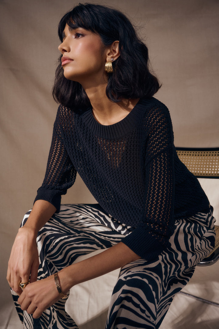 Ribkoff Open Knit Pullover Sweater