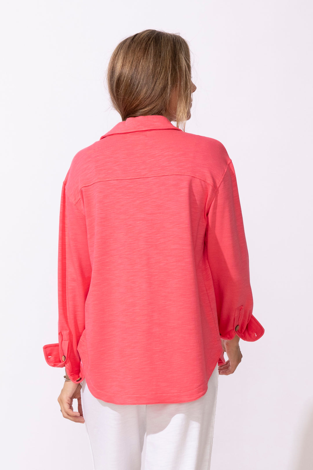Roll Sleeve Button Front Shirt