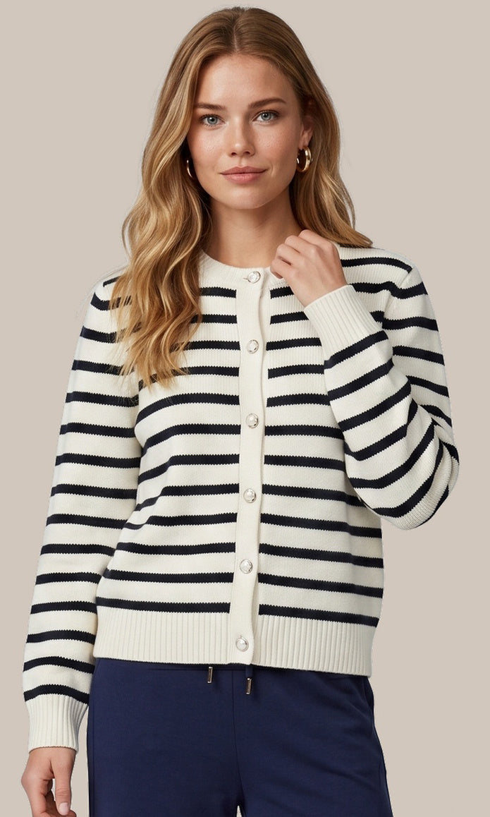 Striped Pearl Button Sweater