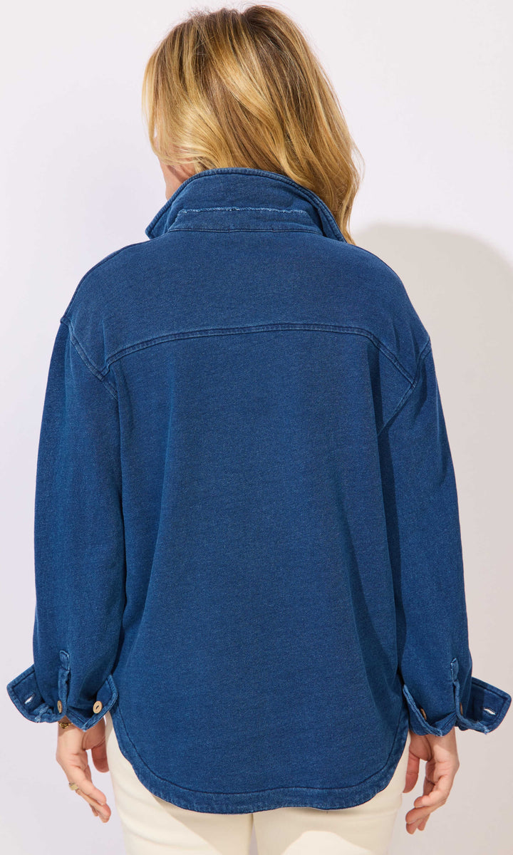 French Terry Button Front Jacket