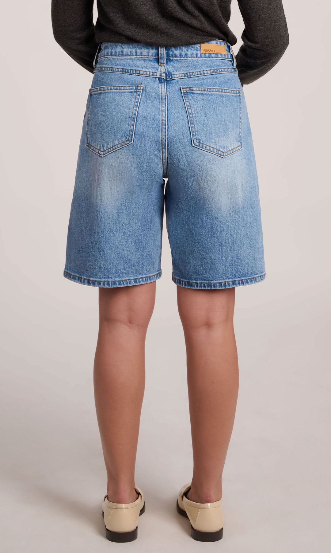 Relaxed Fit Denim Bermuda Shorts