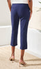 Pull-On Cropped Slim Pant With Button Detail