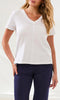 V-Neck Short Sleeve Top With Center Seam