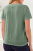 V-Neck Short Sleeve Top With Center Seam