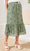 Eyelet Midi Skirt With Ruffle Hem