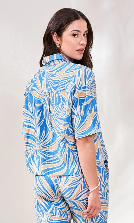 Crinkle Fabric Camp Shirt