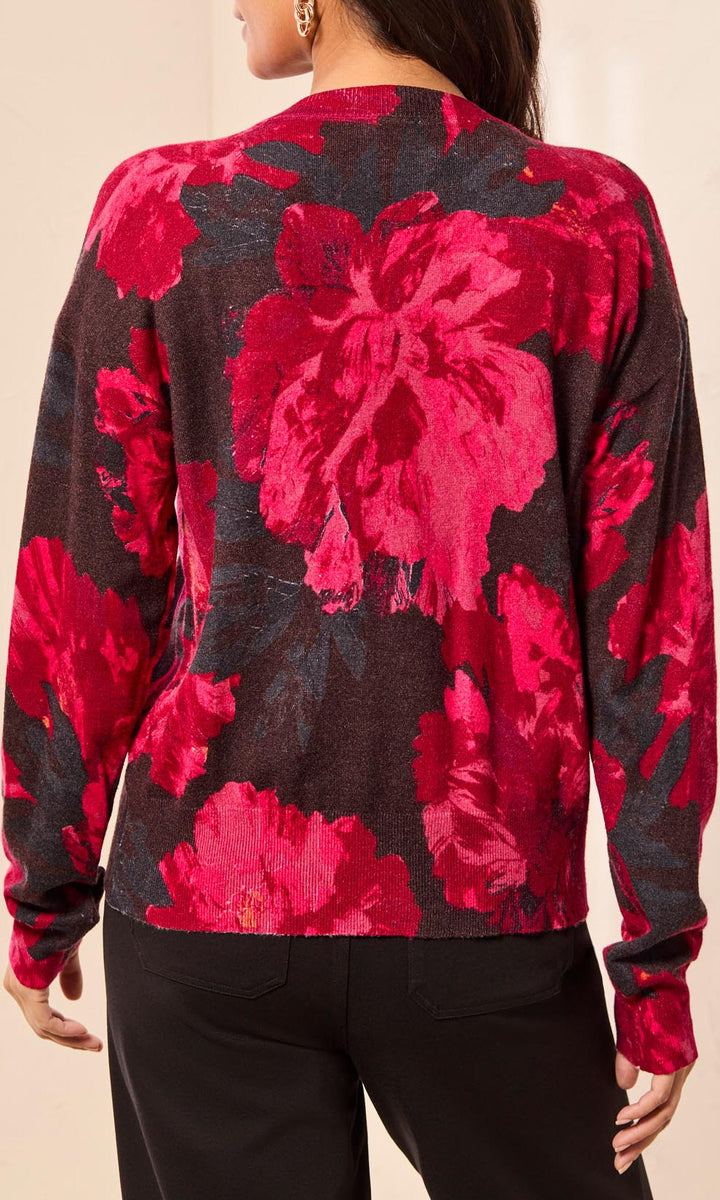 Floral Button-Front Cardigan
