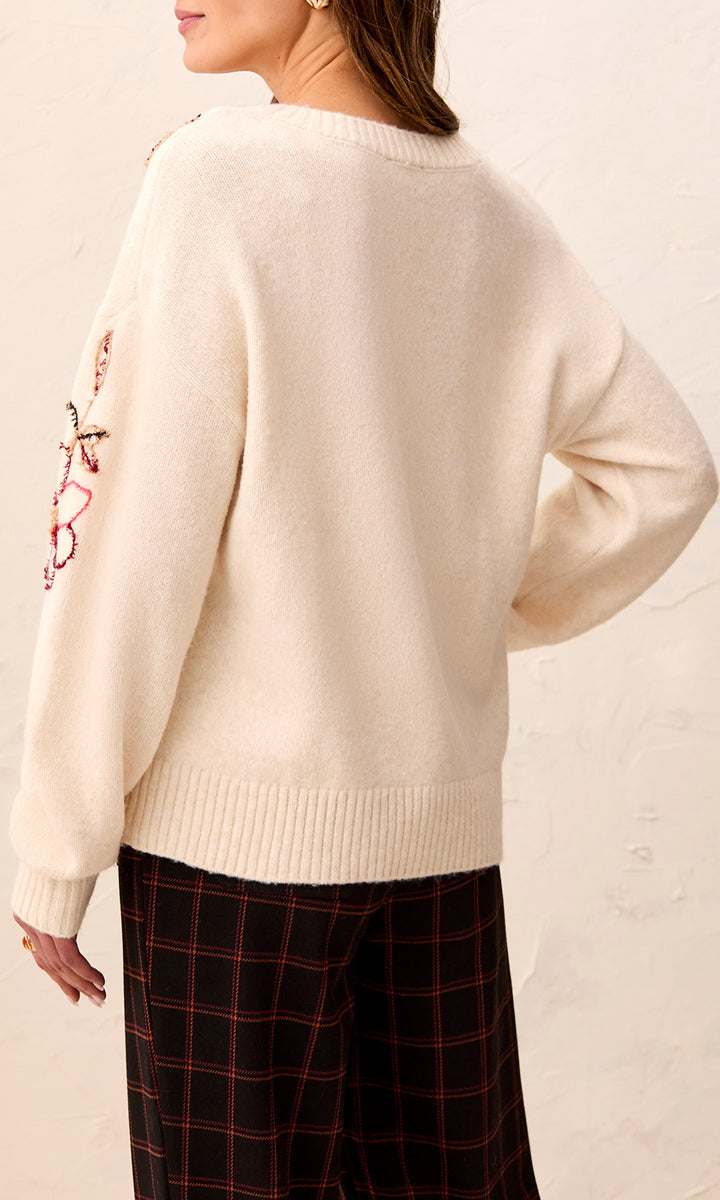 Floral Embroidered Sweater