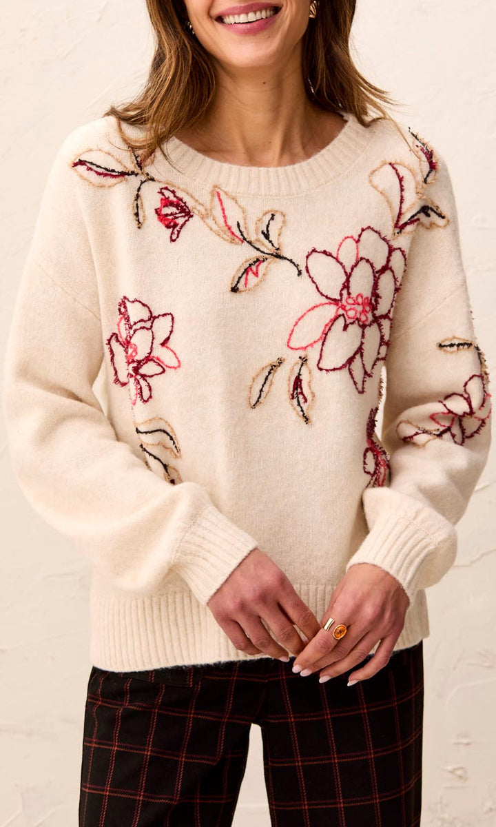 Floral Embroidered Sweater