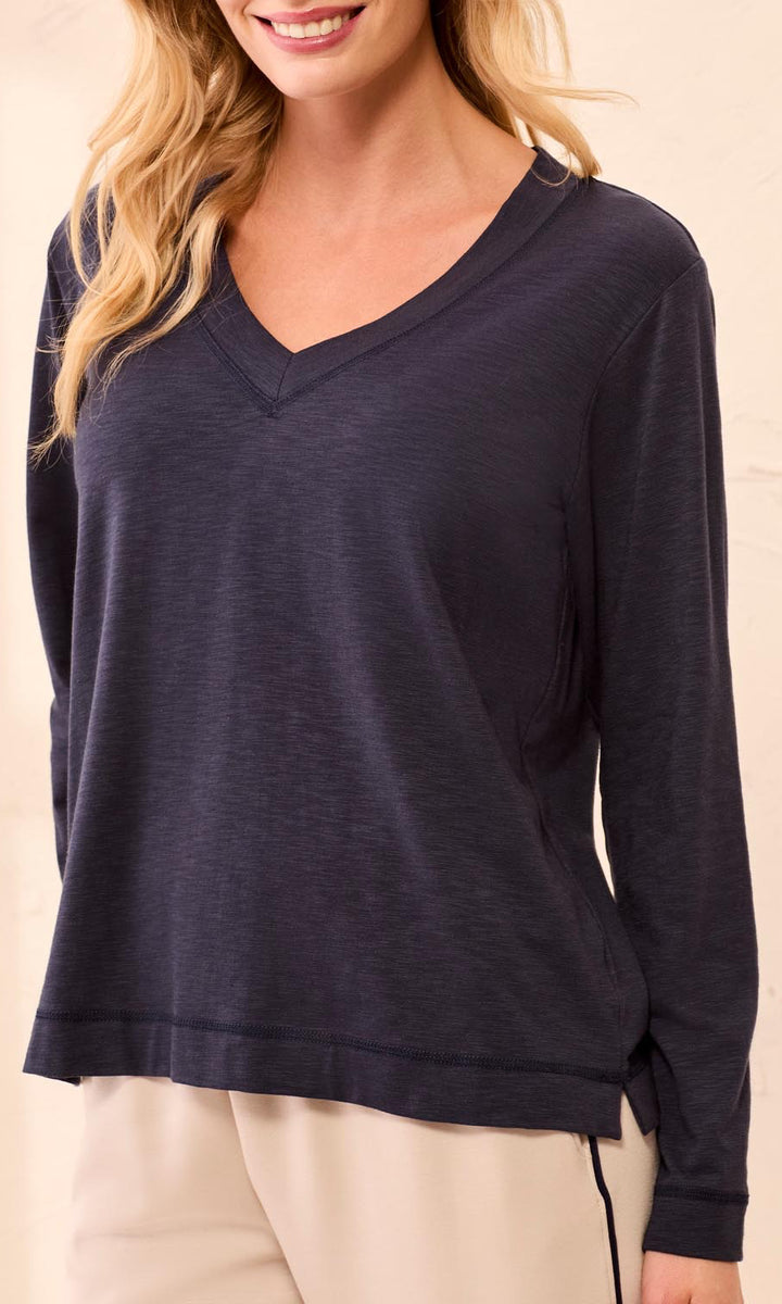 V-Neck Long Sleeve Top