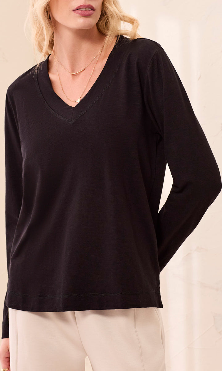 V-Neck Long Sleeve Top