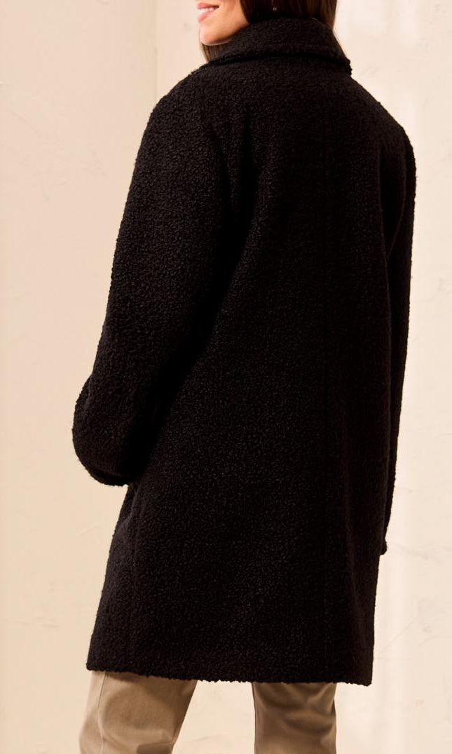 Bouclé Button Front Coat