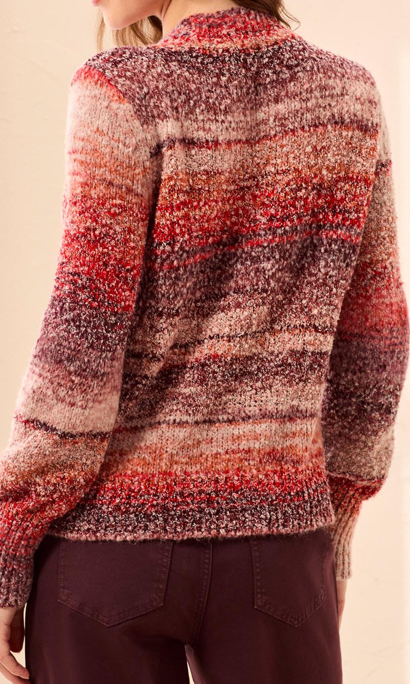 Space Dye Mock Neck Sweater