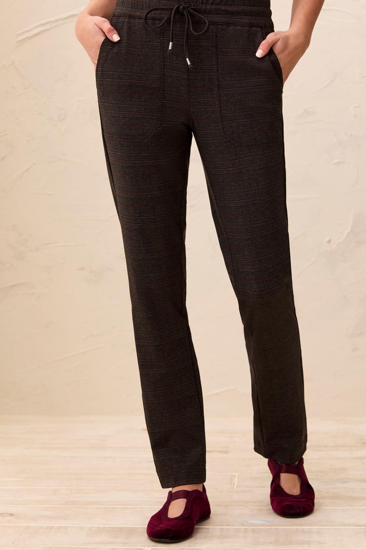 Plaid Drawstring Straight Leg Pants