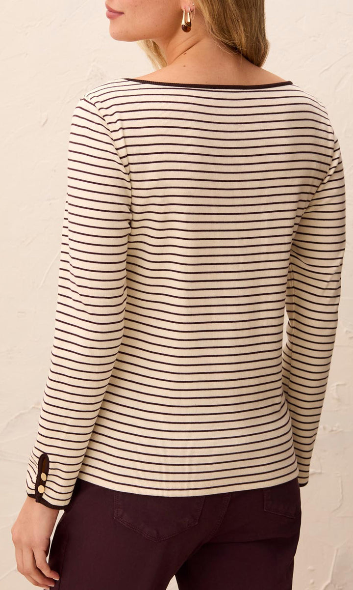 Striped Long Sleeve Cotton Top