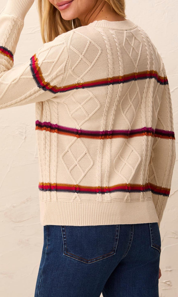 Striped Cable Knit Sweater
