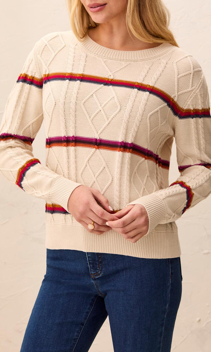 Striped Cable Knit Sweater