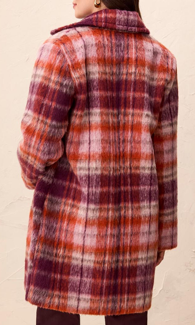 Plaid Brushed Coat