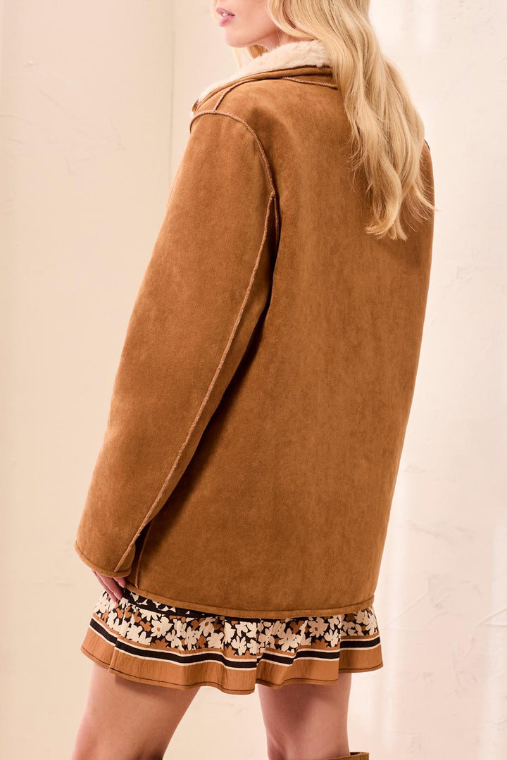 Reversible Sherpa Faux Suede Jacket