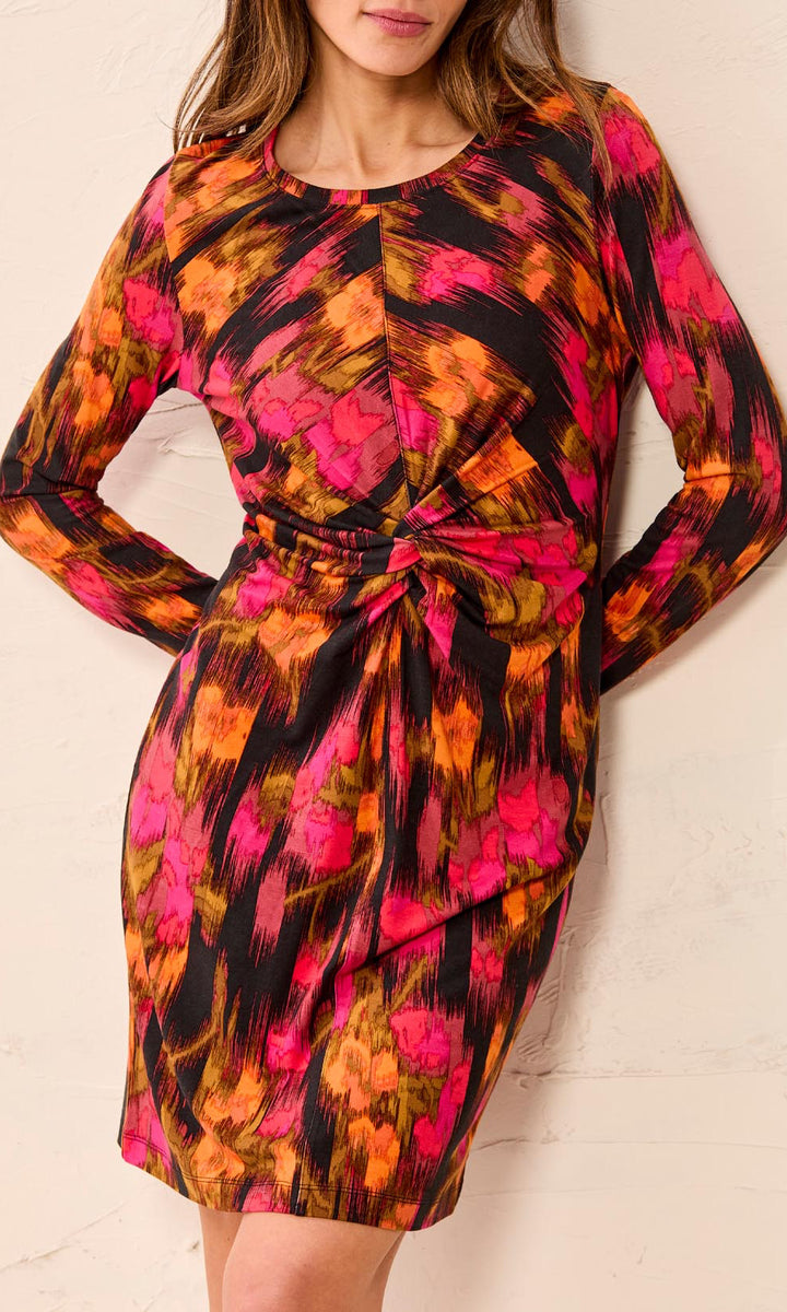 Abstract Print Front Detail Dress