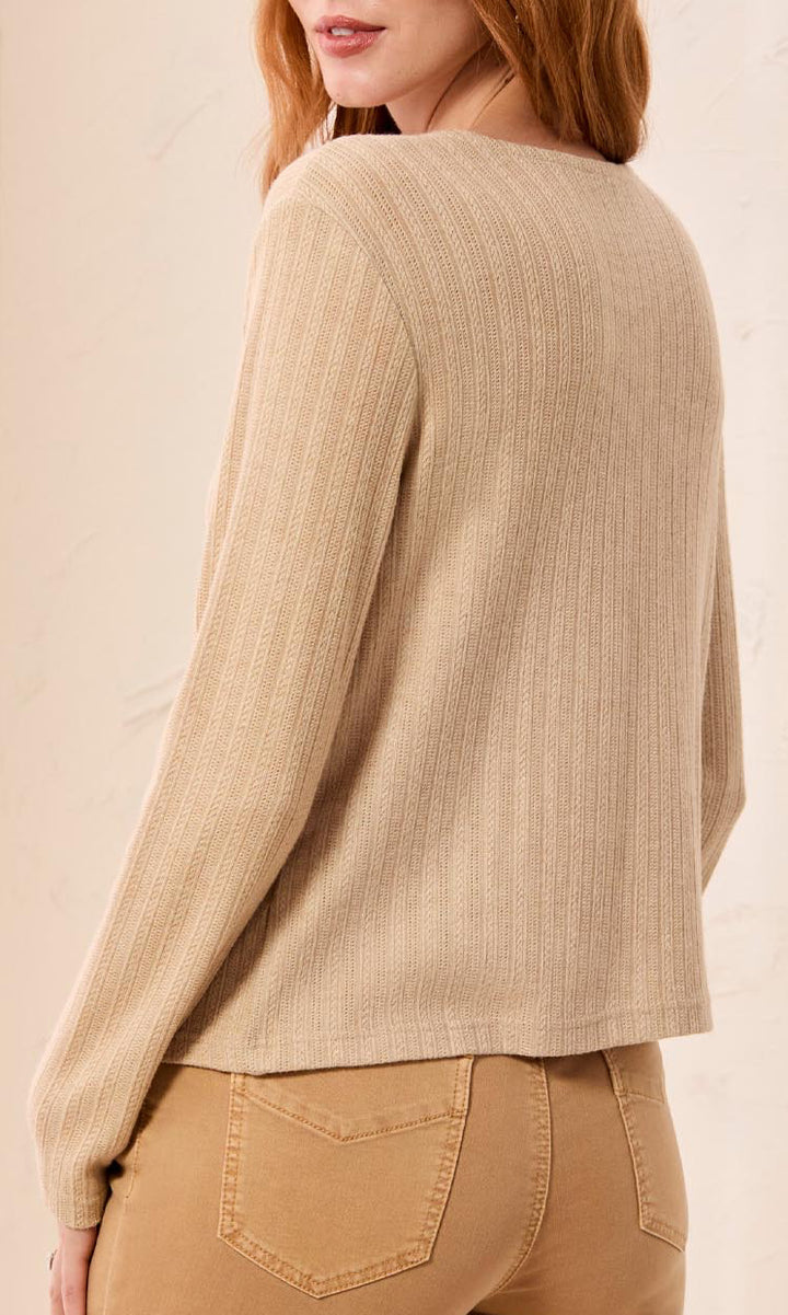 Ribbed Button Front Cardigan