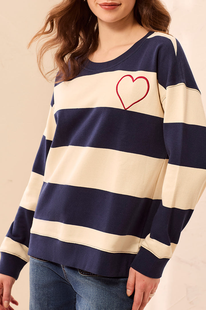Heart Stripe Pullover