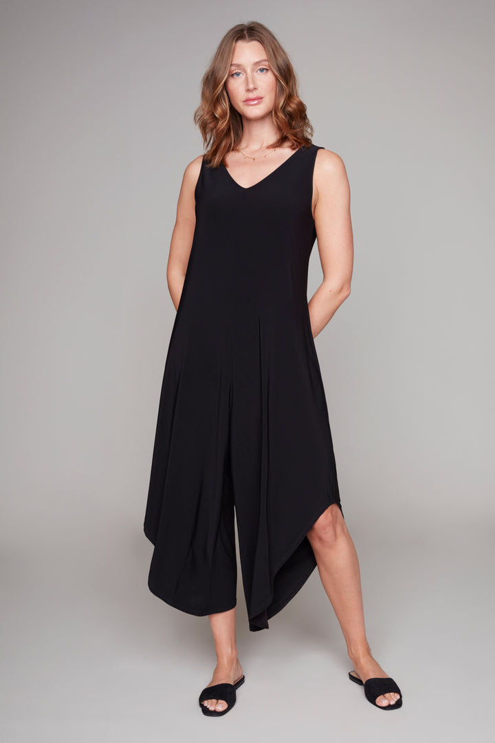 Sleeveless Draped Hem Jumpsuit