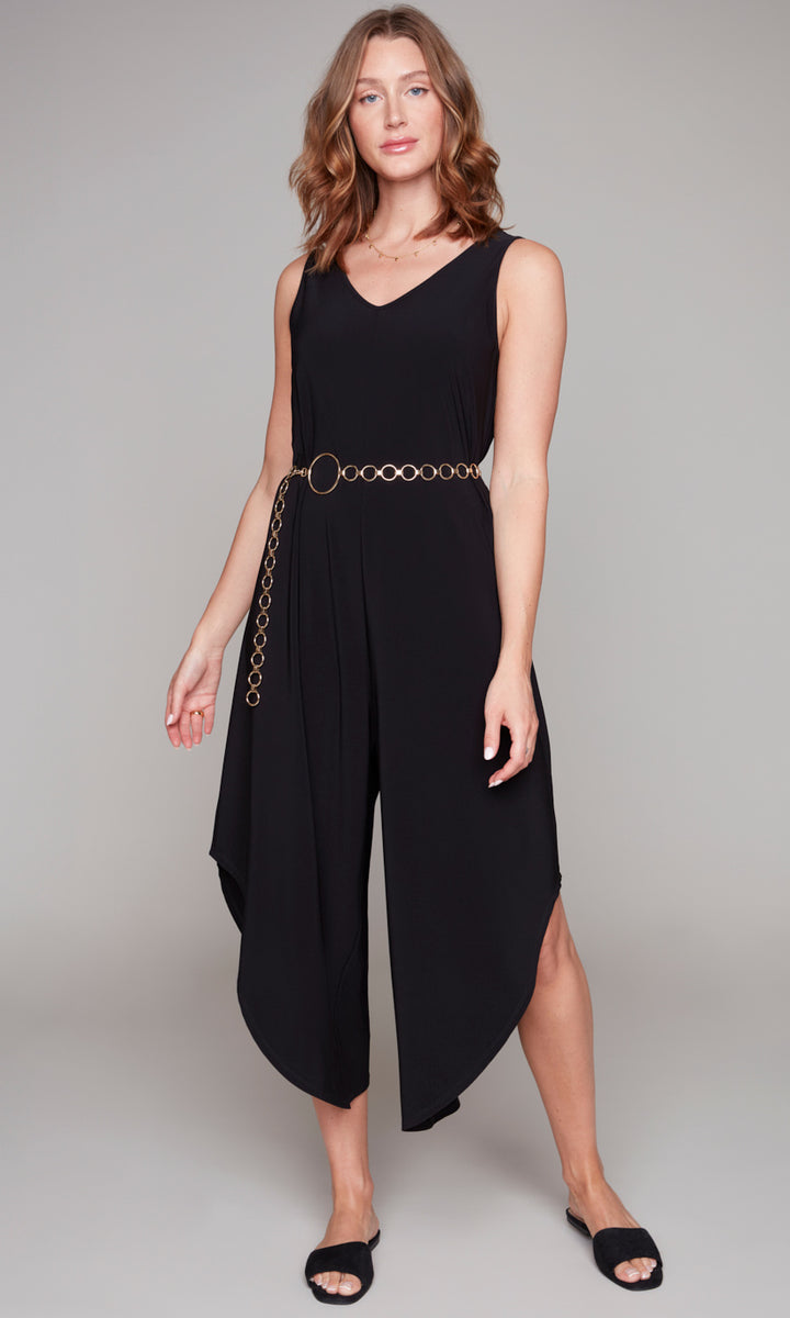 Sleeveless Draped Hem Jumpsuit