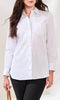 Classic White Button-Down Blouse With Chest Pocket