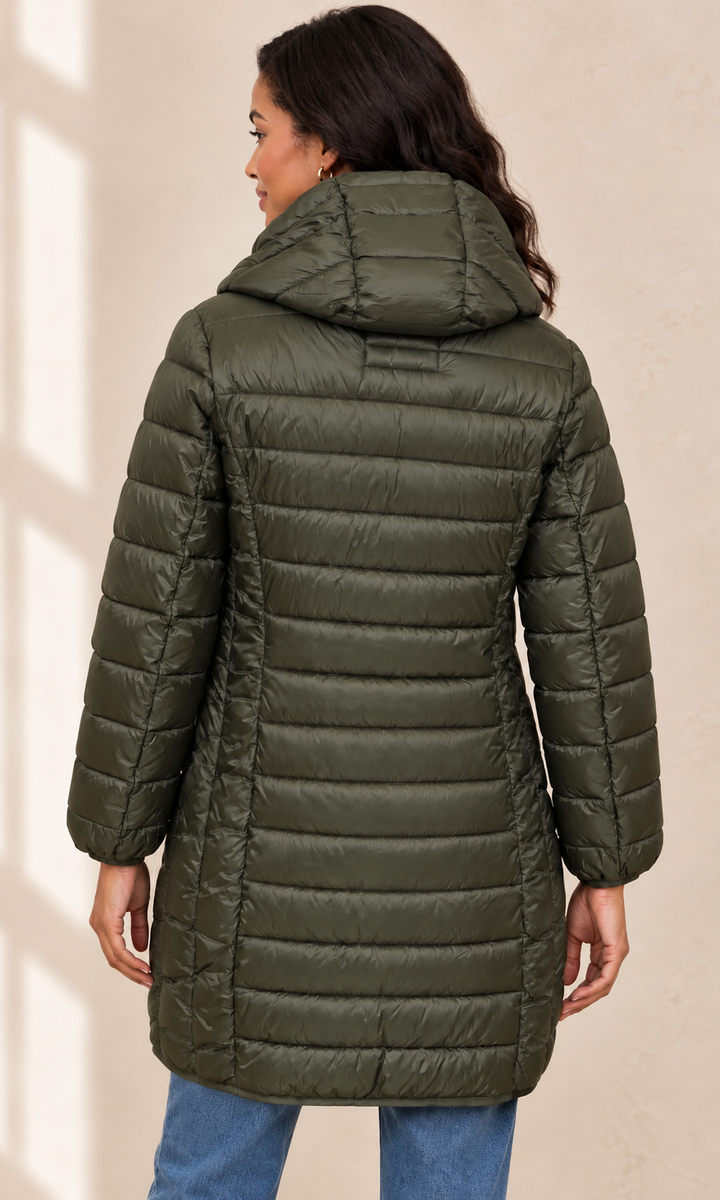 Longline Quilted Hooded Jacket