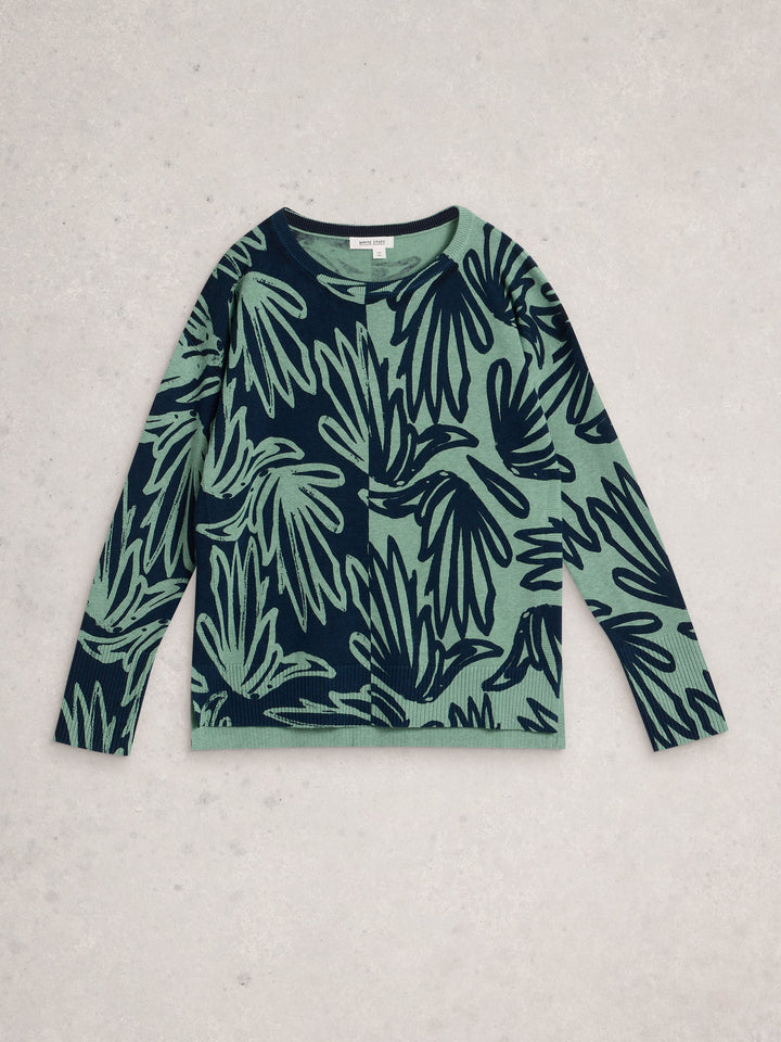Abstract Print Knit Sweater