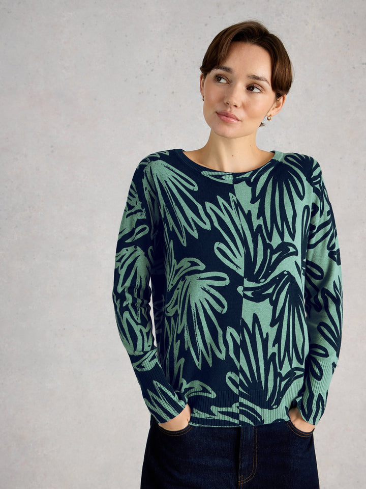 Abstract Print Knit Sweater