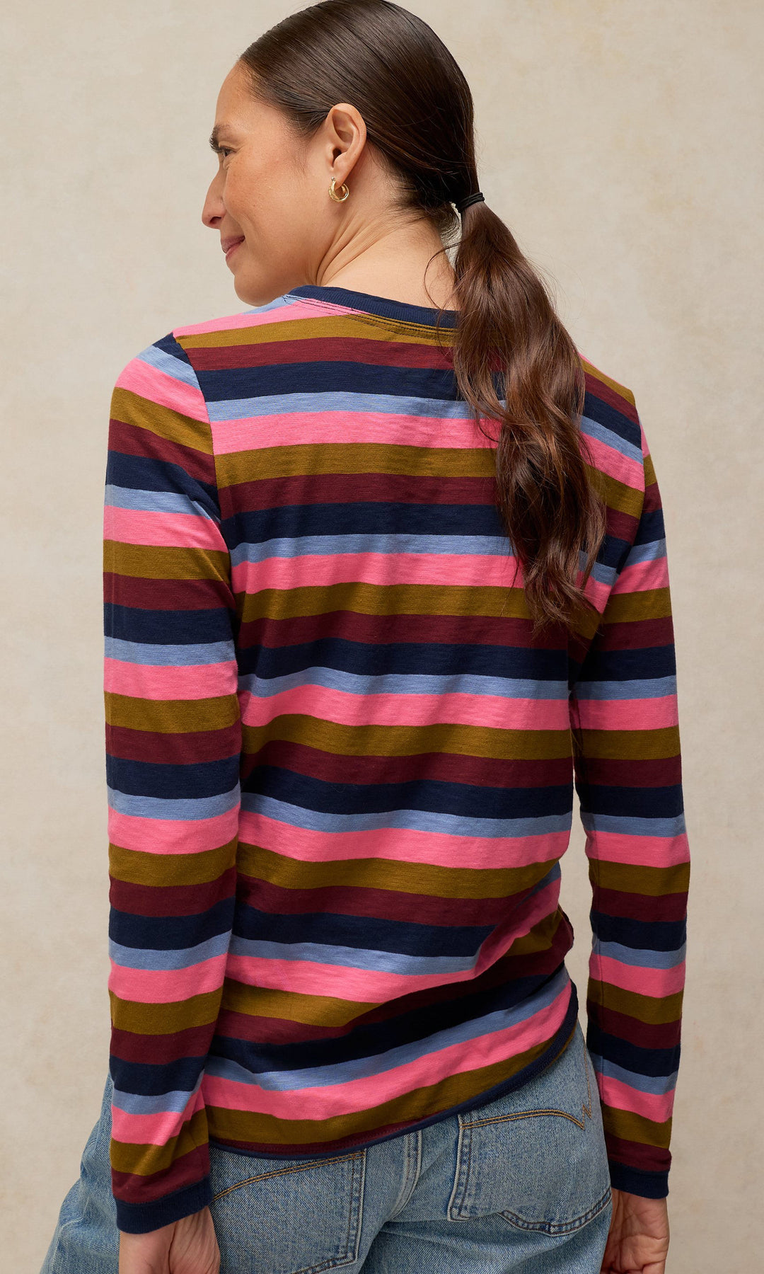 Striped Long Sleeve Cotton Top