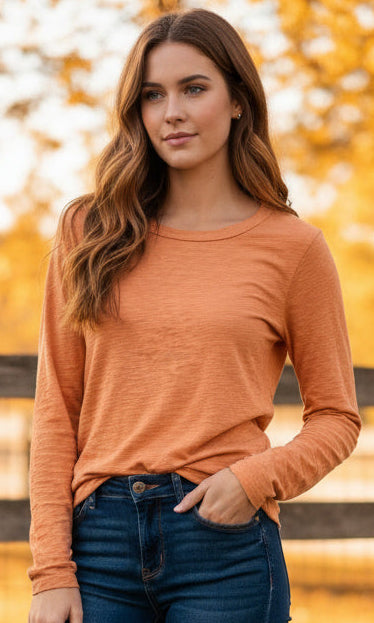 Slub Knit Cotton Top