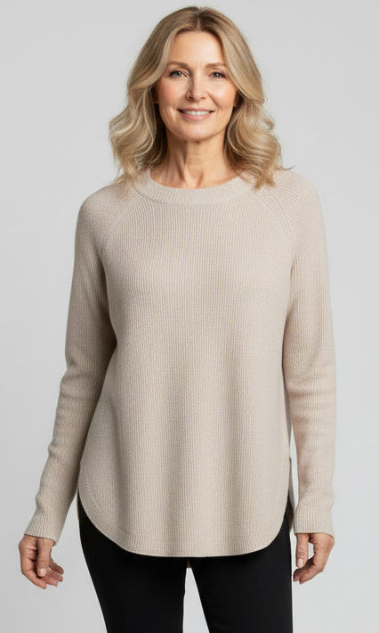 Curved Hem Sweater