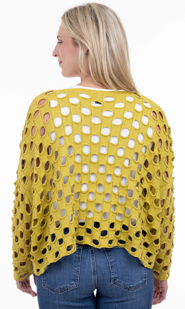 Open Knit Cotton Pullover Sweater