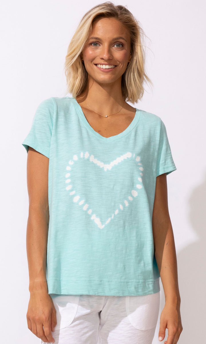 Heart Print Cotton Tee