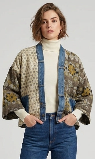 Patchwork Knit Cardigan