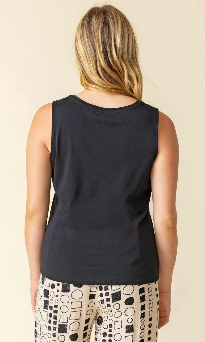 Side Slit Scoop Neck Tank Top