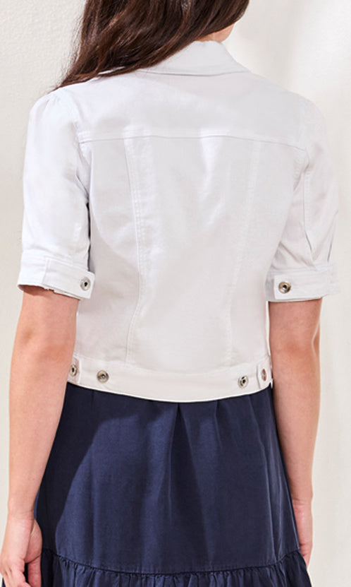 Elbow Sleeve Stretch Denim Jacket