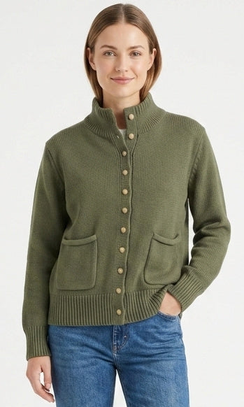 Cotton Snap Front Cardigan